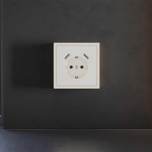 Накладка для розетки с заземлением и защитными шторками, с USB A+A, S70 (хлопок) Voltum VLS000913 Накладка для розетки с заземлением и защитными шторками, с USB A+A, S70 (хлопок) Voltum VLS000913