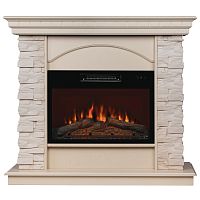 Каминокомплект ELFORD/РАЛЬФ Бежевый дуб с очагом Электроочаг KENDAL/КЕНДАЛ 24