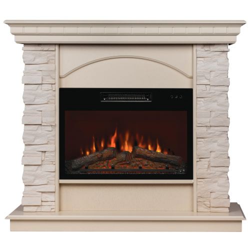 Каминокомплект ELFORD/РАЛЬФ Бежевый дуб с очагом Электроочаг KENDAL/КЕНДАЛ 24