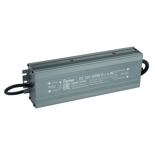 Трансформатор электронный для светодиодной ленты 300W 12V IP67 (драйвер), LB007 FERON фото 3