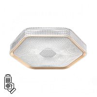 7746/48L PIKO LED SN 000 Светильник металл/пластик/прозрачный/золотистый LED 48Вт 3000-4000-6000K 425х385 IP20 пульт ДУ SPARKS