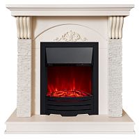 Каминокомплект CORFINO/МИЛАН Слоновая кость с очагом Электроочаг FOBOS ЛАЙТ/ФОБОС ЛАЙТ