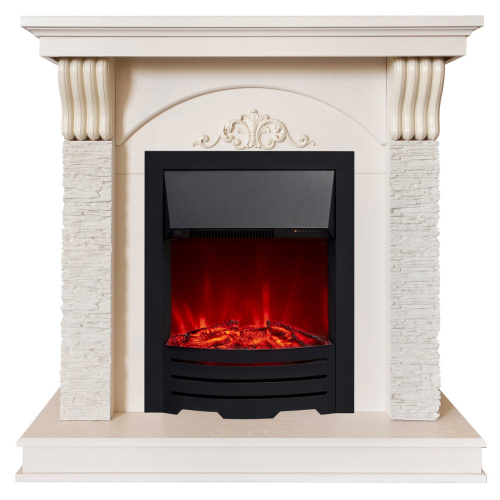 Каминокомплект CORFINO/МИЛАН Слоновая кость с очагом Электроочаг FOBOS ЛАЙТ/ФОБОС ЛАЙТ