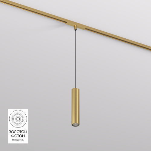 DK5744-SB Светильник для трека SHINE SPOT со светодиодом, D40*H200 кабель 1500мм, 48V DC, 8W, RA?90, 3000K, IP20, сатинированная латунь, алюминий