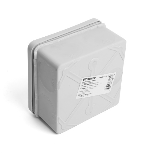 Коробка разветвительная 2х компонентная HF EBX40-38-67,  100*100*50мм, 8 вводов, IP67, серая (GE42455) фото 2