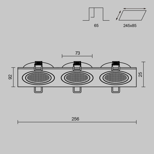 Встраиваемый светильник Technical DL024-2-03W-1(N) фото 9