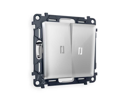 Комплект механизма 2-кл выключателя AMBRELLA VOLT с подсветкой 5600K ALFA Серебро глянец QUANT (AP4040, VM115, G14W) MA404015 Комплект механизма 2-кл выключателя AMBRELLA VOLT с подсветкой 5600K ALFA Серебро глянец QUANT (AP4040, VM115, G14W) MA404015