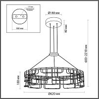 7059/44L HIGHTECH ODL26 287 Подвесной светильник нерж/сталь хром IP20 LED 44W 3960Лм 3000K 220V ZAHA