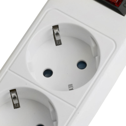 Сетевой фильтр 4-местный с/з STEKKER HM20-41-03 3x1мм2, 3 м, серия Optima, белый фото 5