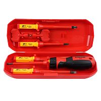 STLS005 Отвертка VDE со сменными битами до 1000В, 8 предметов