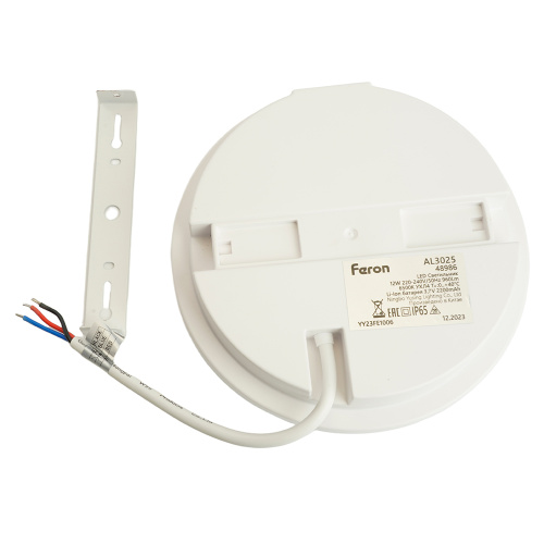 Светильник светодиодный Feron AL3025 с БАП в пластиковом корпусе 12W 6500K IP65 белый фото 2