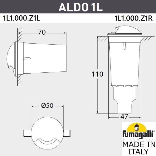 Fumagalli Грунтовый светильник светильник FUMAGALLI ALDO 1L 1L1.000.000.LXZ1L фото 3 Fumagalli Грунтовый светильник светильник FUMAGALLI ALDO 1L 1L1.000.000.LXZ1L фото 3