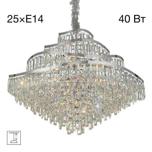 Citilux NAIAD CL315191 Люстра хрустальная подвесная Хром Citilux NAIAD CL315191 Люстра хрустальная подвесная Хром