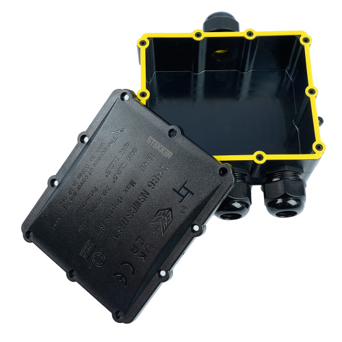 Распределительная коробка STEKKER LD553, количество вводов: 4, поликарбонат, нейлон, цвет черный, размер 163,1*151,6*59,4мм. фото 8