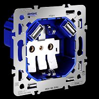 Механизм розетки с заземлением и защитными шторками 16А с USB A+A S70 Voltum VLS0404M