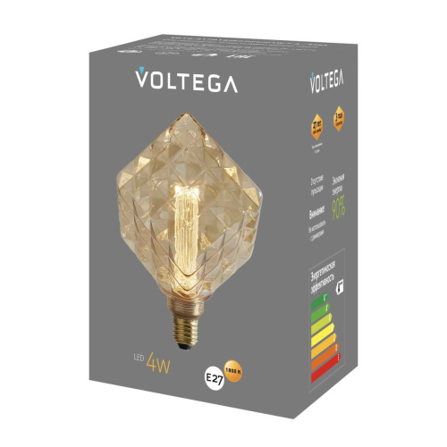 Лампа светодиодная филаментная Voltega 271 E27 4W 1800K желтая 8563 фото 6 Лампа светодиодная филаментная Voltega 271 E27 4W 1800K желтая 8563 фото 6