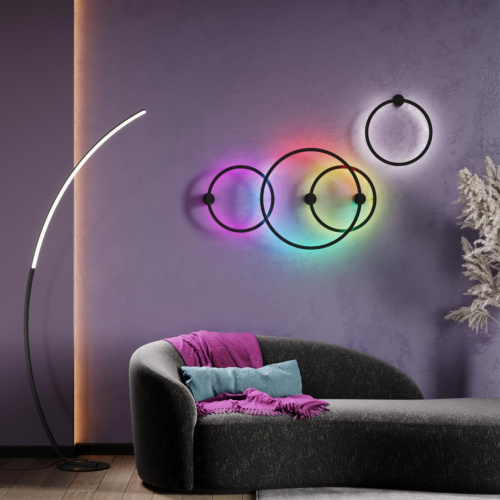 4386/24WL HIGHTECH ODL23 000 черный/металл Настенный светильник IP20 RGB динамическая подсветка ПДУ в комплекте LED 24W 3000K OMEN фото 2 4386/24WL HIGHTECH ODL23 000 черный/металл Настенный светильник IP20 RGB динамическая подсветка ПДУ в комплекте LED 24W 3000K OMEN фото 2