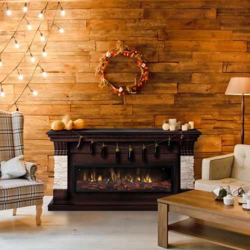 Электрокамин RealFlame Michigan 42/BV NT орех с очагом Beverly 1000 фото 8