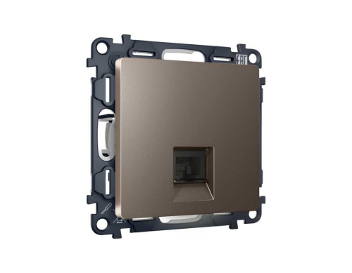 Комплект механизма компьютерной розетки AMBRELLA VOLT ALFA Темная бронза матовый RJ-45(8P8C) CAT6 с шторкой QUANT (AP6420, VM188) MA642010