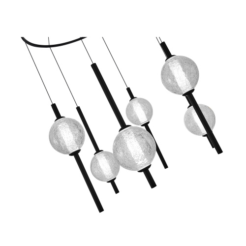 SL6120.403.06 Светильник подвесной ST-Luce Черный/Прозрачное кракелированное стекло LED 6*8,5W 3000K PEEK фото 3