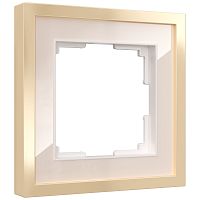 Рамка из металла на 1 пост Baguette айвори/латунь W0012851