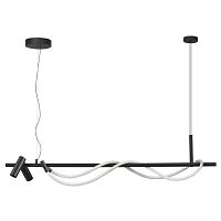 4391/30L HIGHTECH ODL24 301 черный/металл/канат Подвесной св-к с раздельн. вкл IP20 LED 30W 1200Лм 4000K CORDA