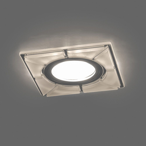 Светильник встраиваемый с LED подсветкой Feron CD994 потолочный MR16 G5.3 белый матовый, хром фото 2