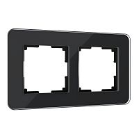 Рамка из стекла на 2 поста Elite черный W0022448