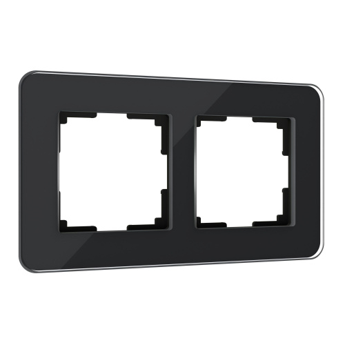 Рамка из стекла на 2 поста Elite черный W0022448