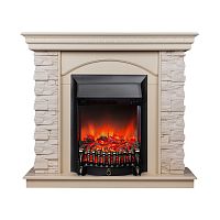 Электрокамин RealFlame Elford WT белый дуб с очагом Fobos Lux Black