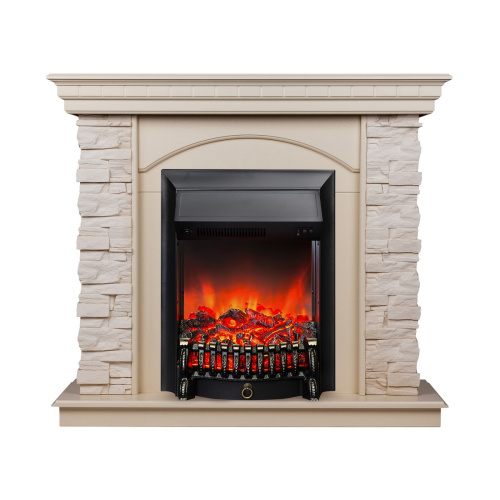 Электрокамин RealFlame Elford WT белый дуб с очагом Fobos Lux Black Электрокамин RealFlame Elford WT белый дуб с очагом Fobos Lux Black