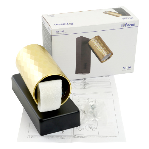Светильник Feron ML1880 PRISM 35W, 230V, GU10, золото и чёрный фото 15