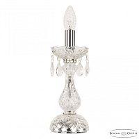 Настольная лампа с хрустальными подвесками 105L/1-27 Ni Bohemia Ivele Crystal (Богемия Ивеле Кристалл)