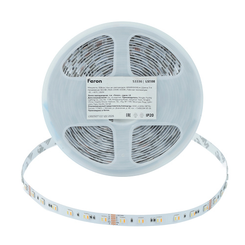 Светодиодная COB лента Feron LS530, 320SMD(2110) 10Вт/м 24V 5000*8*1.8мм 3000К IP20 фото 10