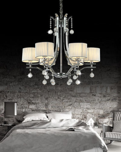 Хрустальная подвесная люстра Lumina Deco Fontenea LDP 8443-6 CHR фото 2 Хрустальная подвесная люстра Lumina Deco Fontenea LDP 8443-6 CHR фото 2