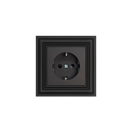 Розетка 2P Liregus Retro со шторками черный матовый 29-224 Розетка 2P Liregus Retro со шторками черный матовый 29-224