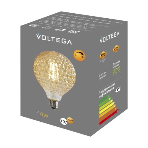 Лампа светодиодная филаментная Voltega 271 E27 4W 2200K желтая 8576 фото 6 Лампа светодиодная филаментная Voltega 271 E27 4W 2200K желтая 8576 фото 6