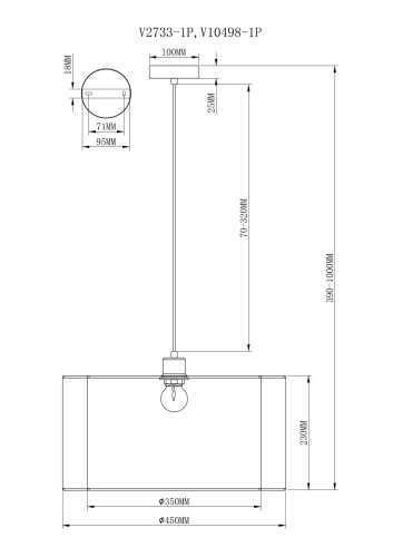 Светильник подвесной Moderli V10498-1P Room фото 3