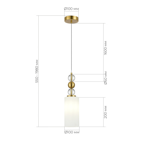 SL2003.303.01 Светильник подвесной ST-Luce латунь/белый E27 1*40W AURORA фото 2