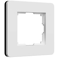 Рамка из поликарбоната на 1 пост Split белый/черный, soft-touch W0013068