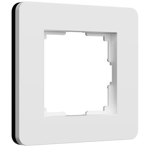 Рамка из поликарбоната на 1 пост Split белый/черный, soft-touch W0013068