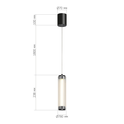 SL6224.403.01 Светильник подвесной ST-Luce Черный/Прозрачный LED 1*8W 4000K BAMBOO фото 2