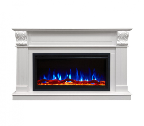 Каминокомплект ГЛОРИЯ Дуб беловежский с очагом Электроочаг SAFITA/САФИТА 36