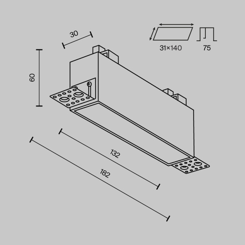 Встраиваемый светильник Technical DL066-12W3-6K-TRS-W фото 2
