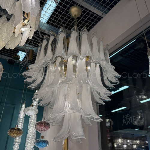 Люстра Cloyd AZORES-B C10 / Ø65 см - латунь светл. - бело-прозрачн.стекло (арт.11652) фото 2 Люстра Cloyd AZORES-B C10 / Ø65 см - латунь светл. - бело-прозрачн.стекло (арт.11652) фото 2