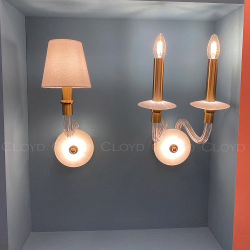 Бра Cloyd SHERINGTON-A W2 / шир. 13 см - абажуры - латунь (арт.20356) фото 2