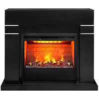 Электрокамин RealFlame Lindelse 26 BL черныйM черный с очагом 3D Helios 26
