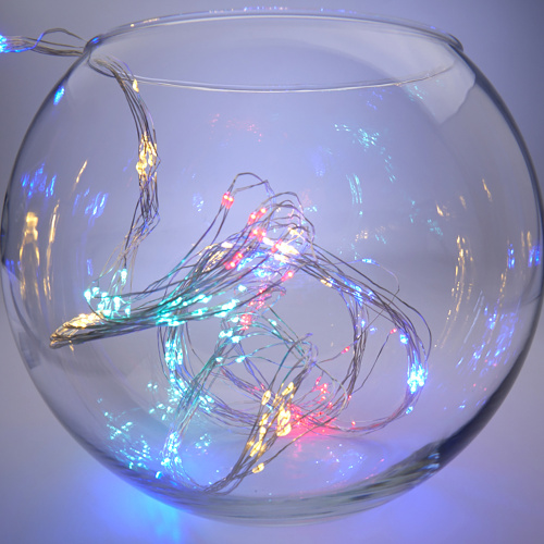 Светодиодная гирлянда Feron CL53  2м + 1м мультиколор,статичная, с питанием от батареек, прозрачный шнур фото 6