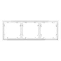 Рамка пластиковая Voltum S70 на 3 поста, (белый глянцевый) VLS100301
