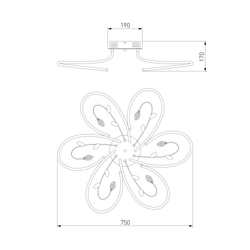 Светодиодная люстра с хрусталем 90082/6 хром фото 2